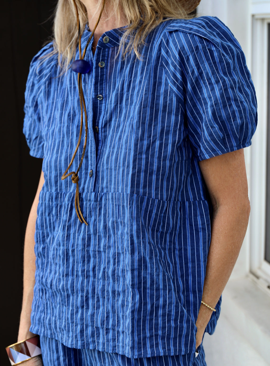Ada Top - Majorelle Stripe