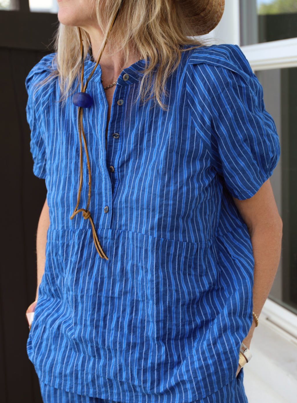 Ada Top - Majorelle Stripe