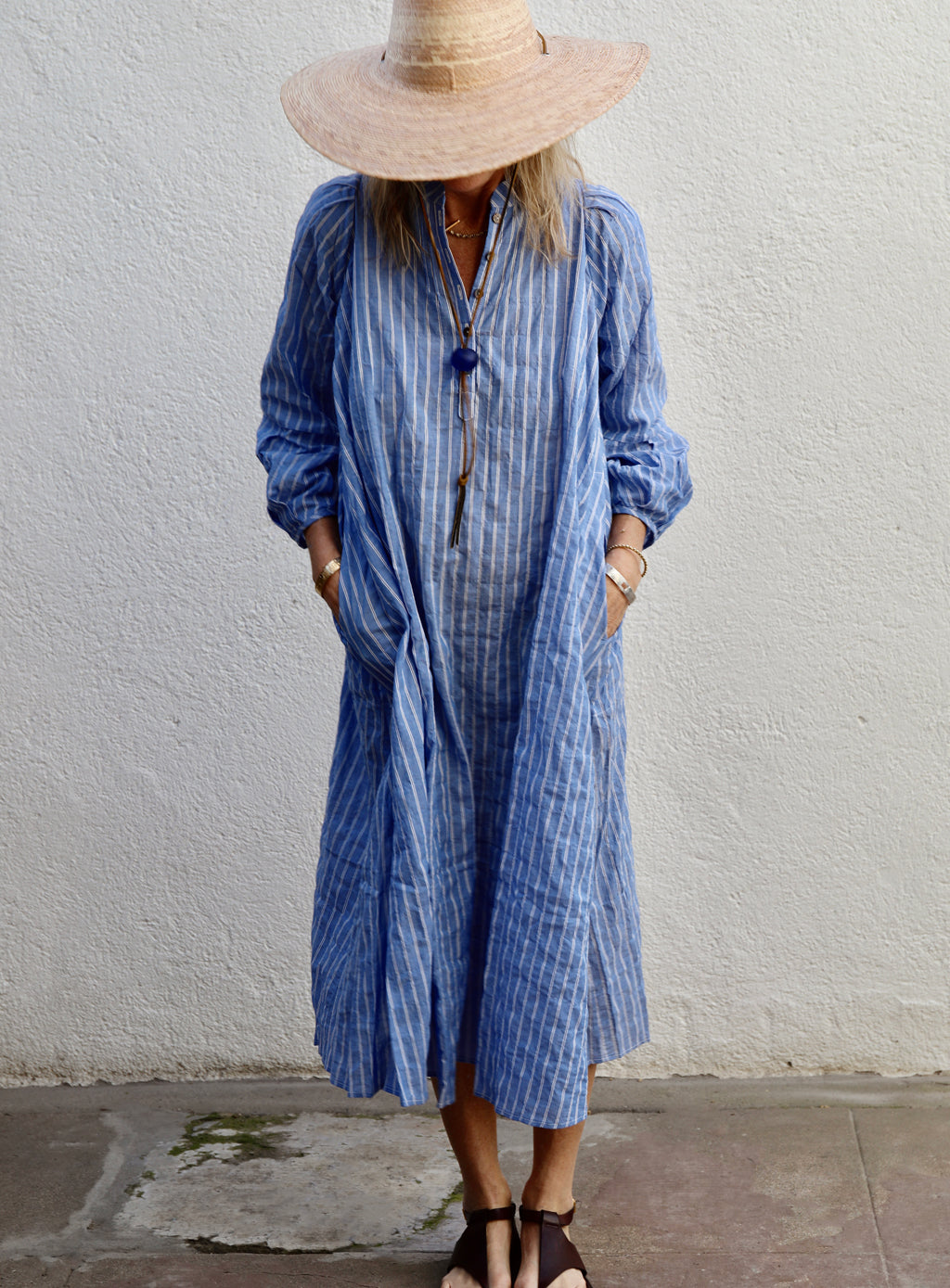 Atlin Dress - Biarritz Blue Stripe