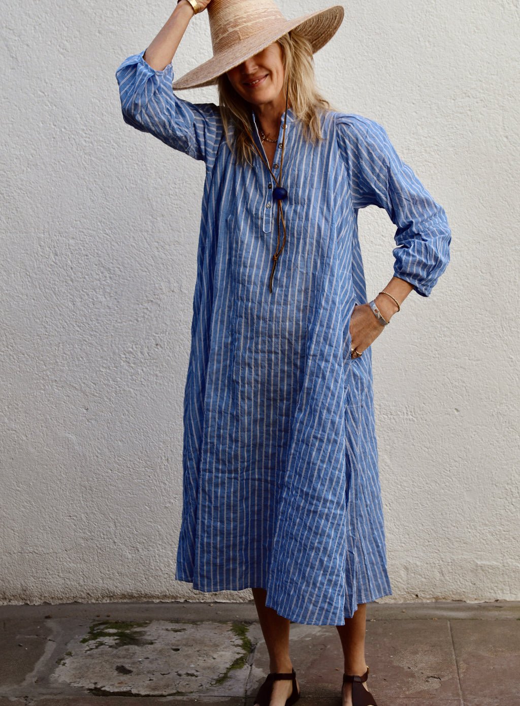 Atlin Dress - Biarritz Blue Stripe