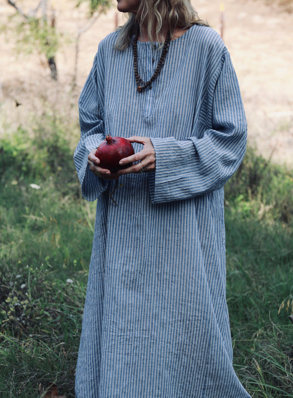 Bal Caftan - Blue &amp; White Stripe