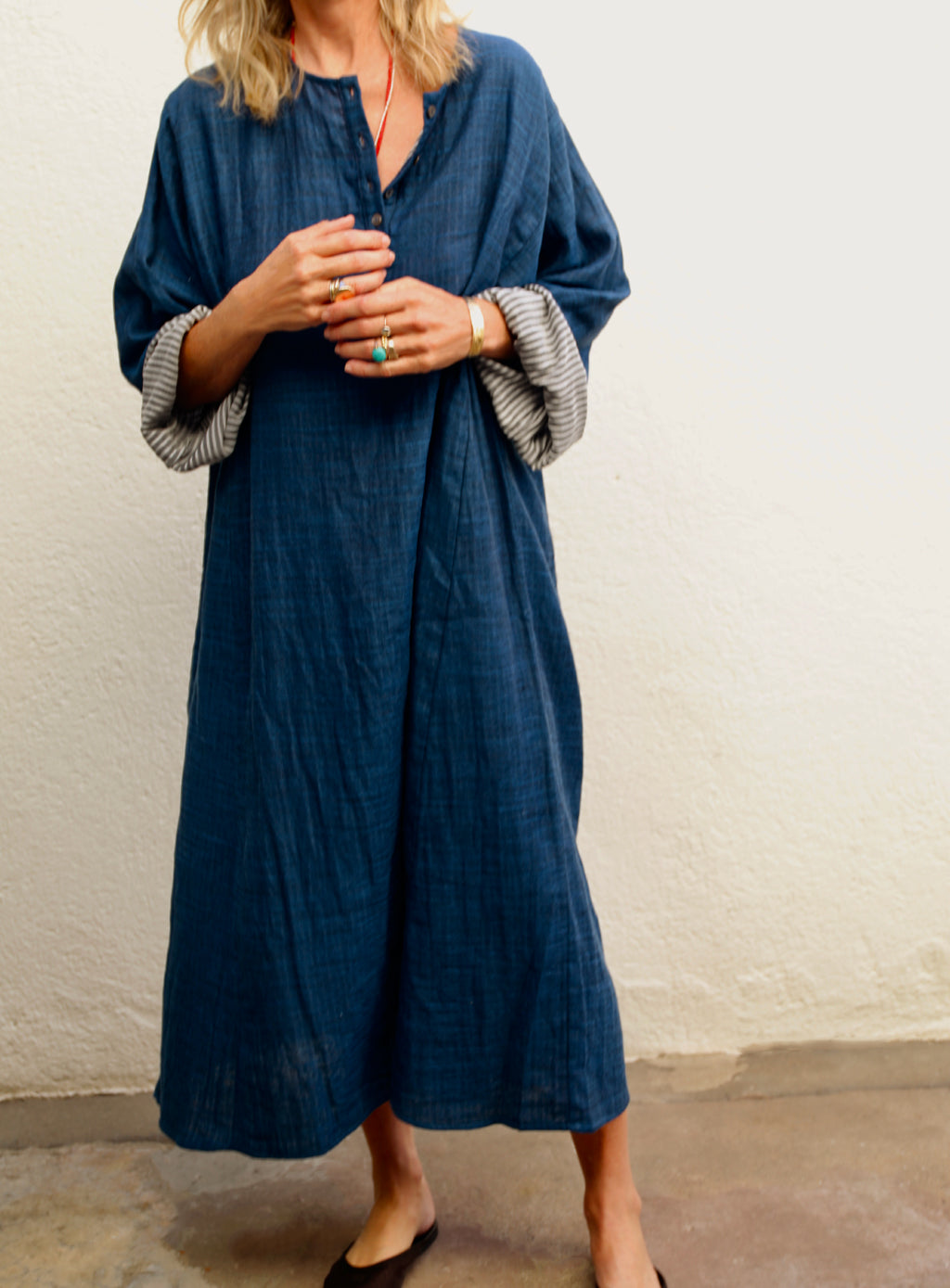 Bal Caftan - Blue Double Gauze