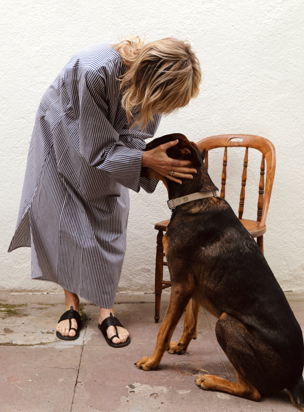 Bal Caftan - Blue Ticking Stripe