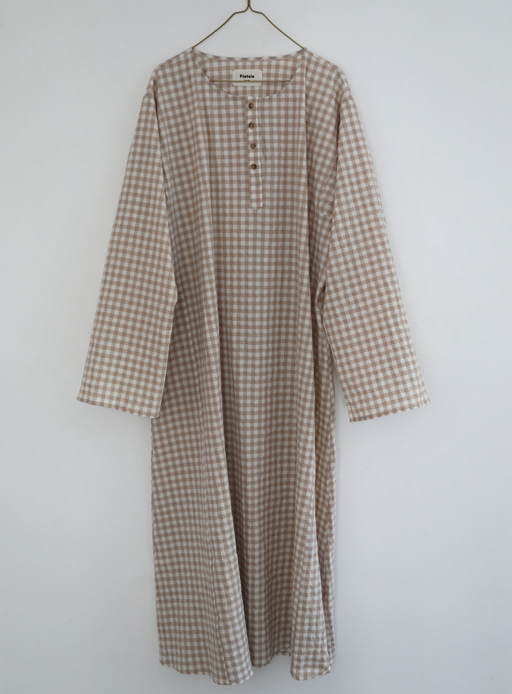 Bal Caftan - Oat Gingham