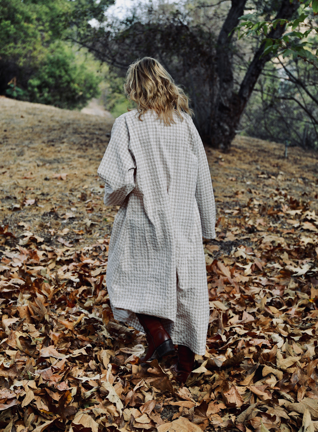 Bal Caftan - Oat Gingham