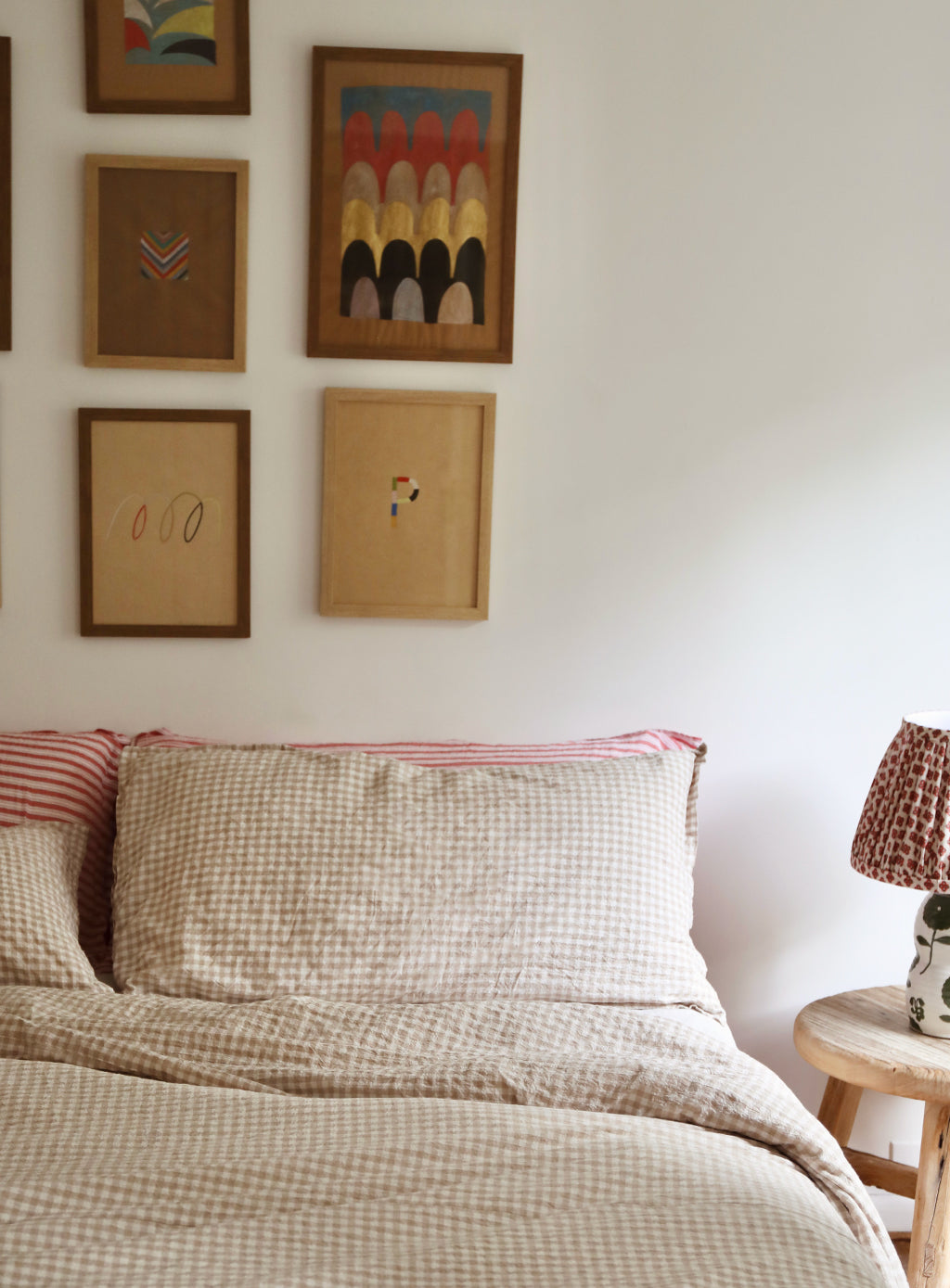 Bedding - Bisque Check