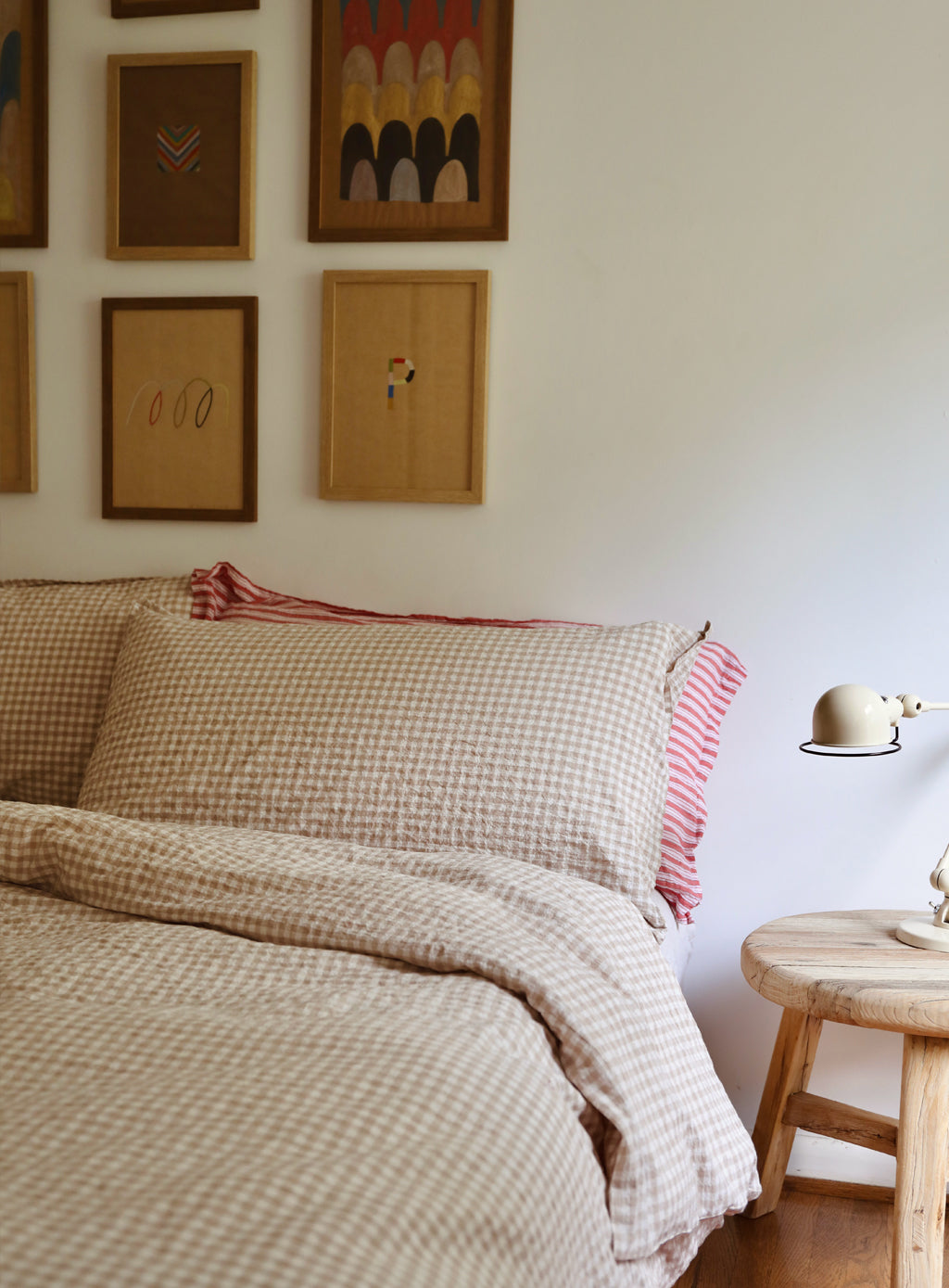 Bedding - Bisque Check