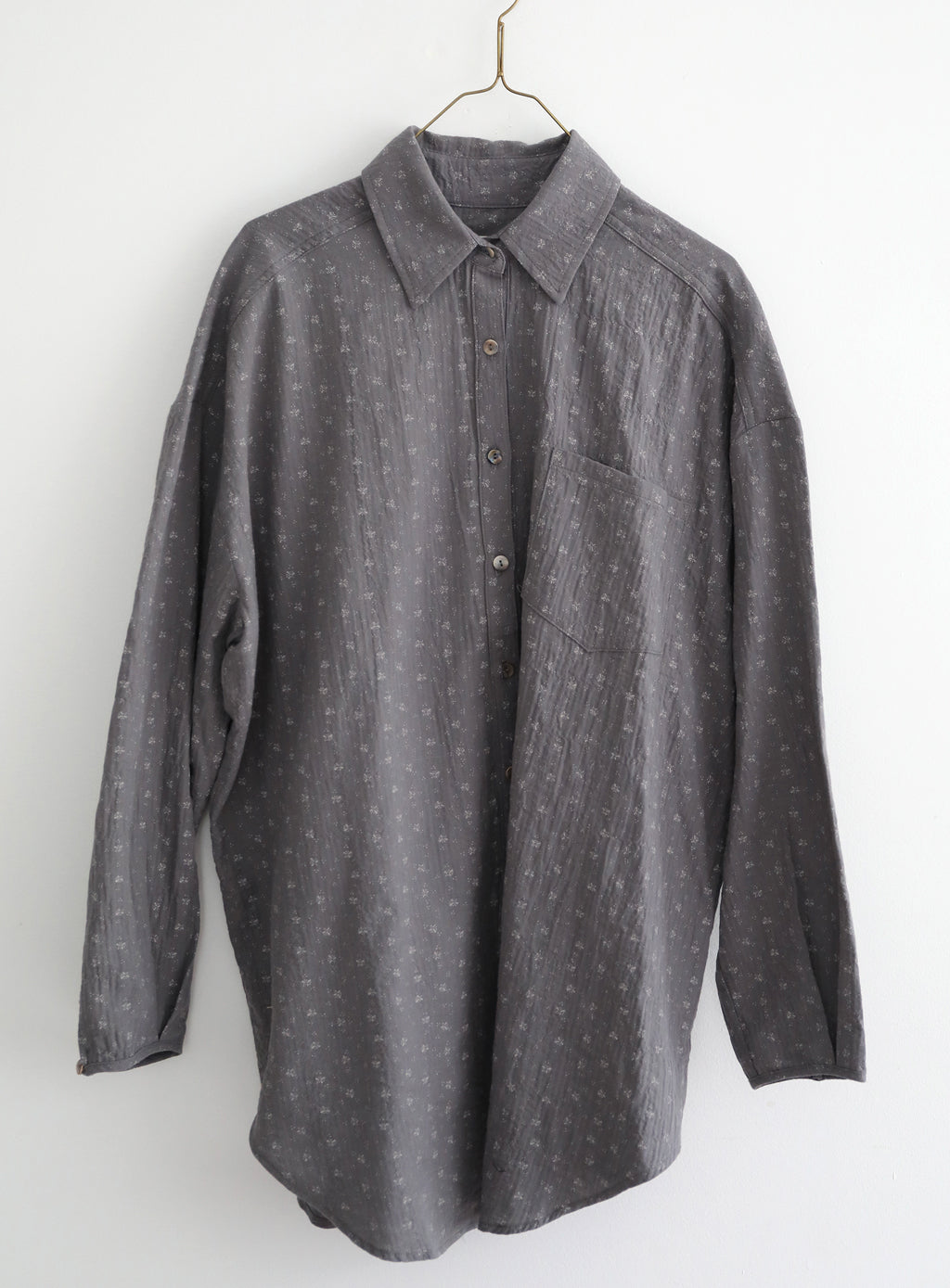 Button Top - Smoke Calico