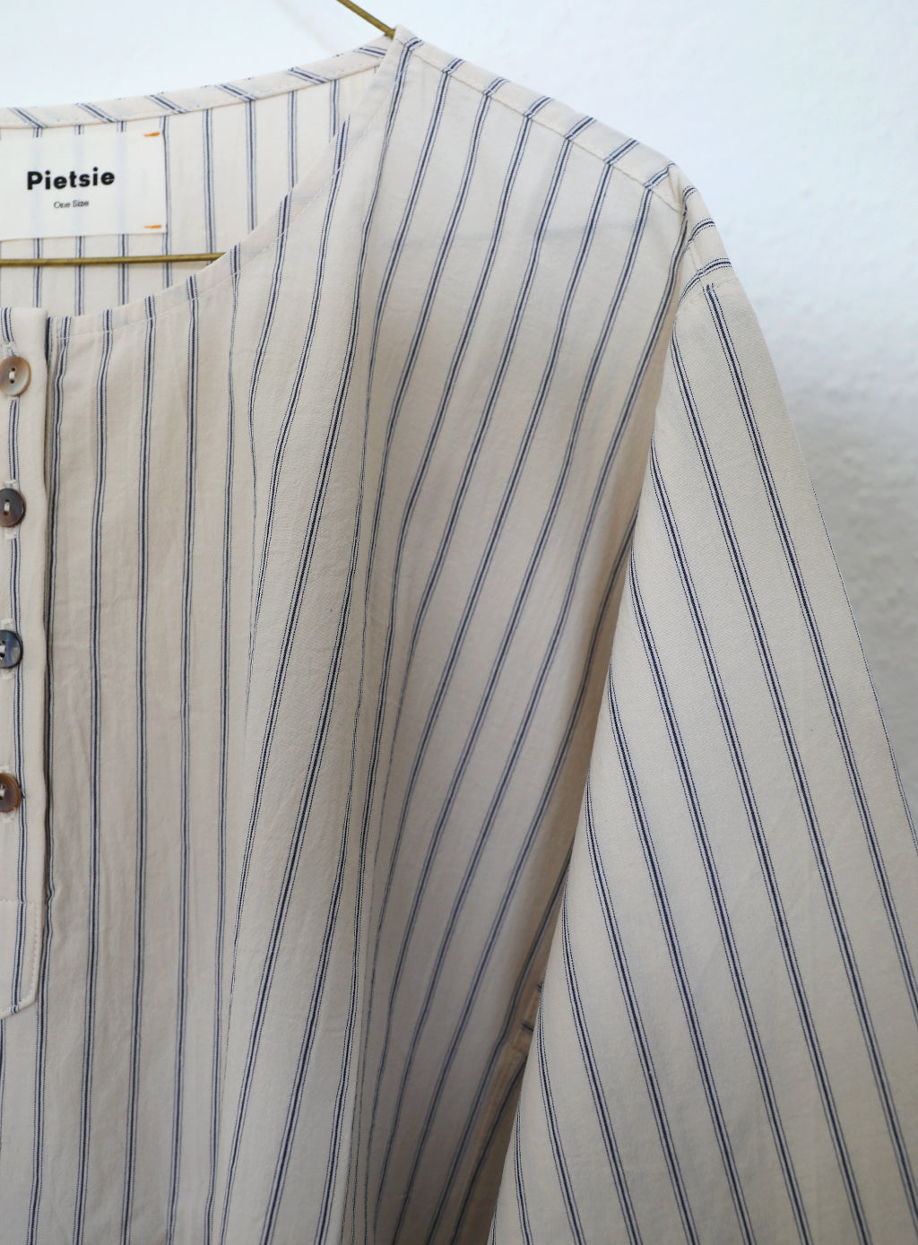 Corsica Top - Cream Ticking Stripe