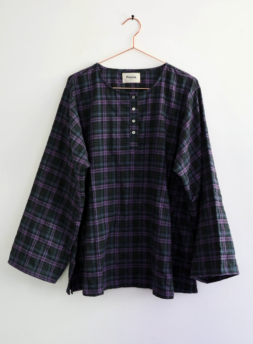 Corsica Top - Forest Plum Plaid