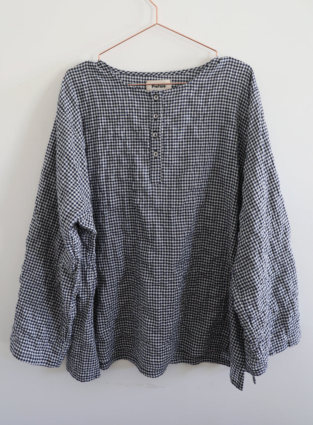 Corsica Top - Navy Check