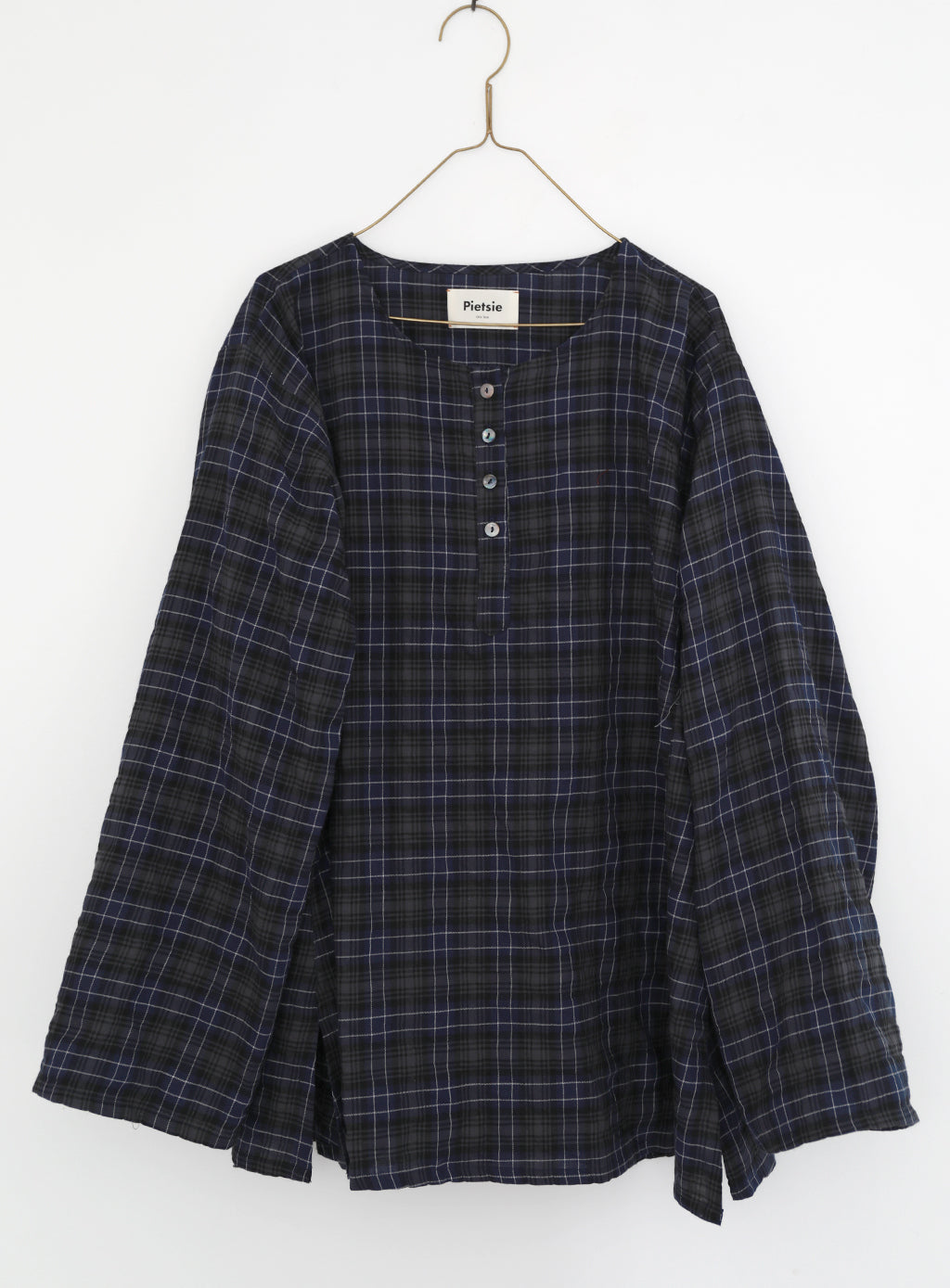 Corsica Top - Storm Plaid