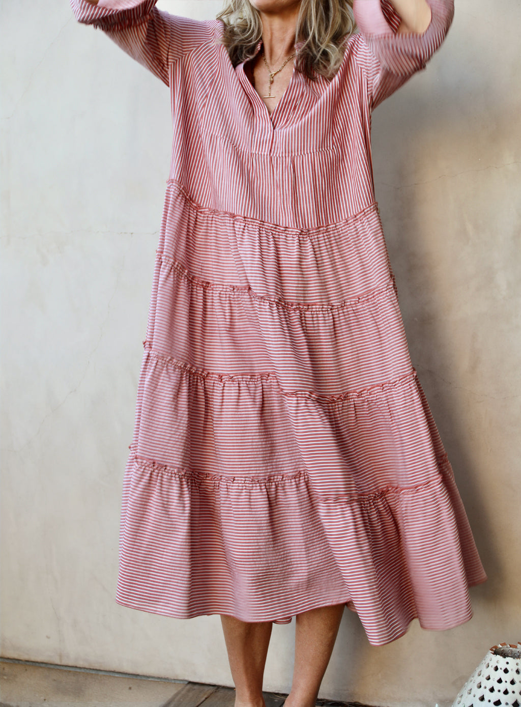 Dahlia Dress - Fez Stripe