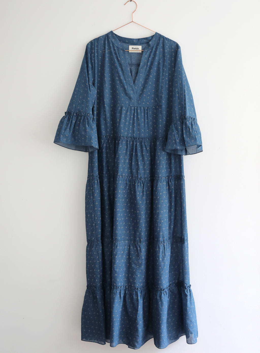 Dahlia Dress - Indigo Calico