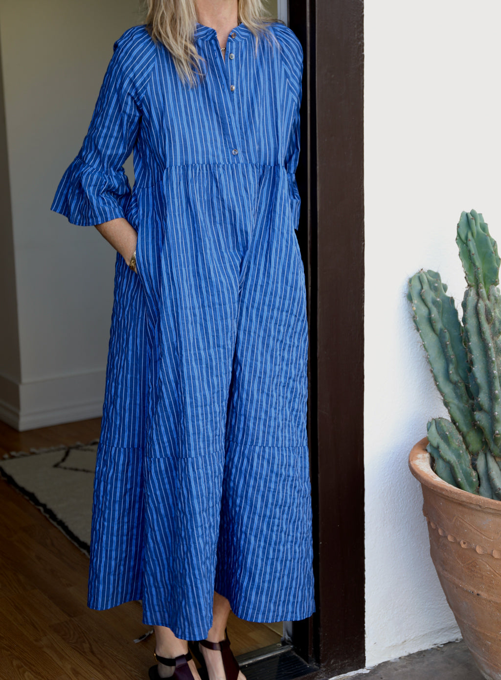 Dove Dress - Majorelle Stripe