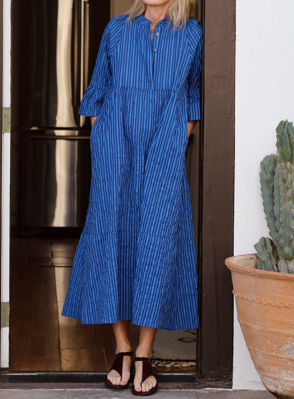 Dove Dress - Majorelle Stripe