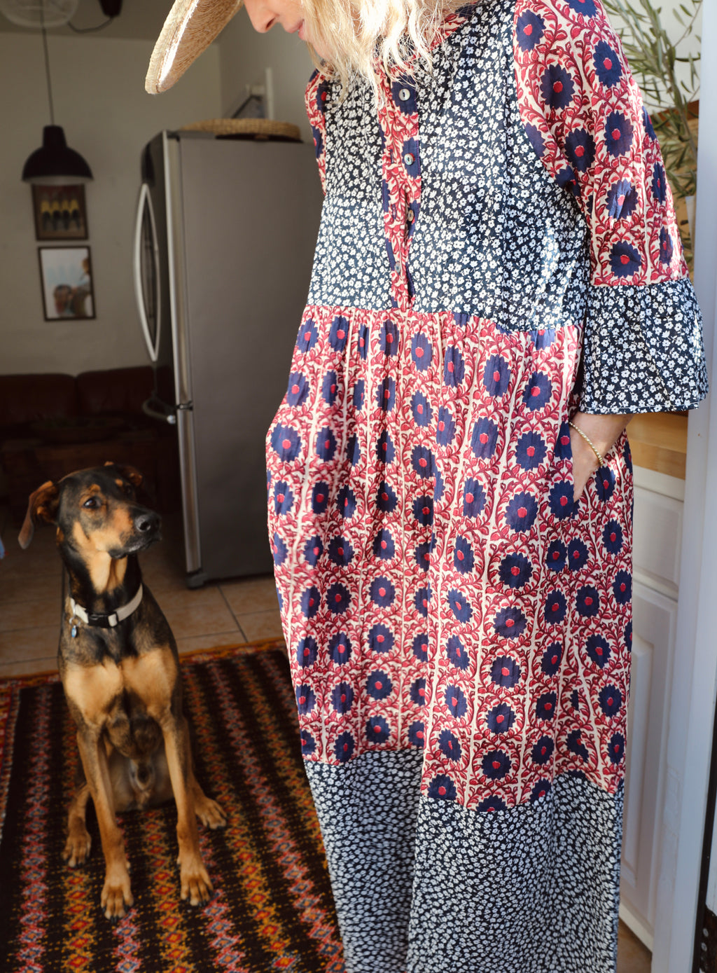 Dove Dress - Indigo Floral Mix