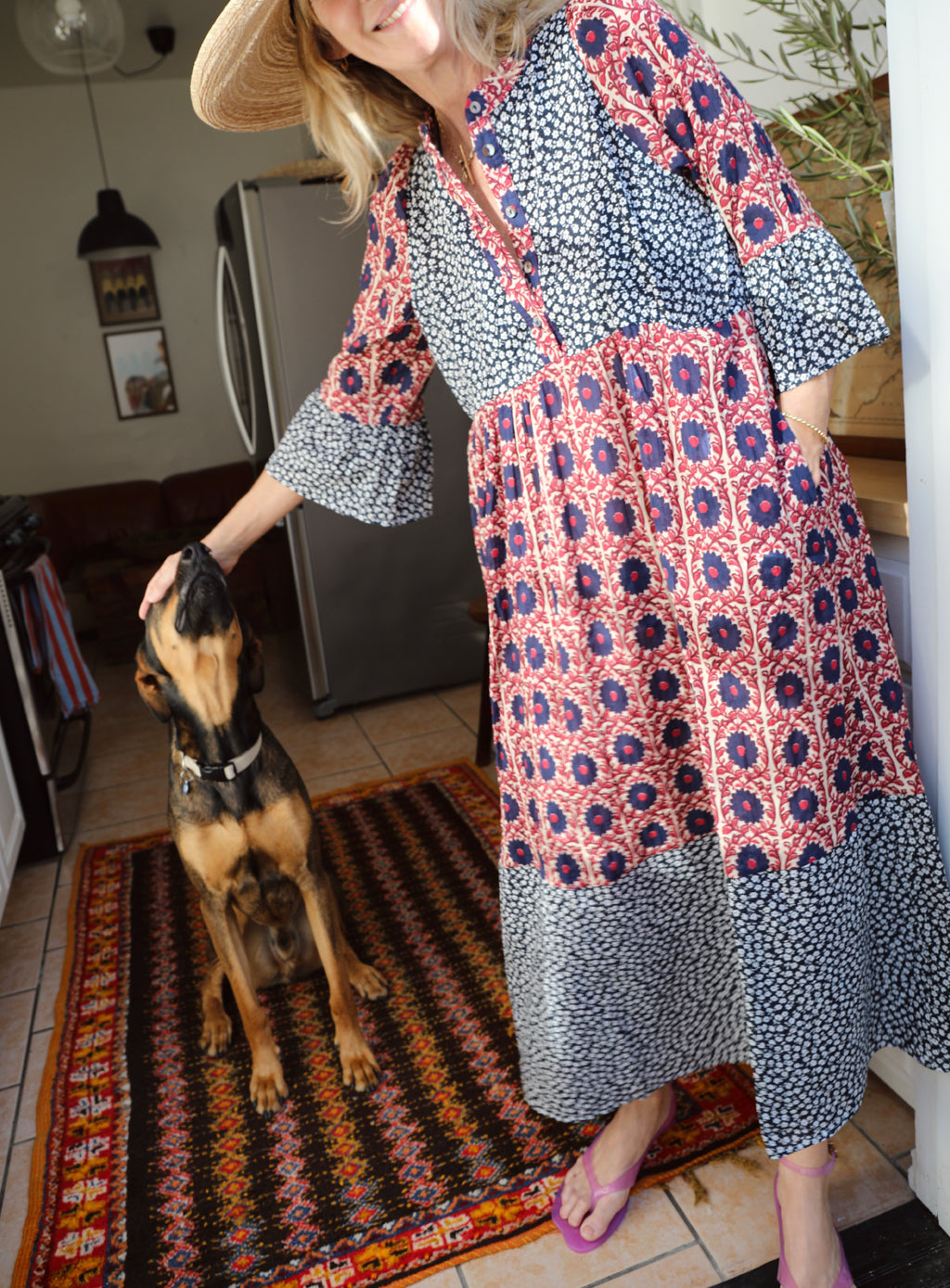 Dove Dress - Indigo Floral Mix