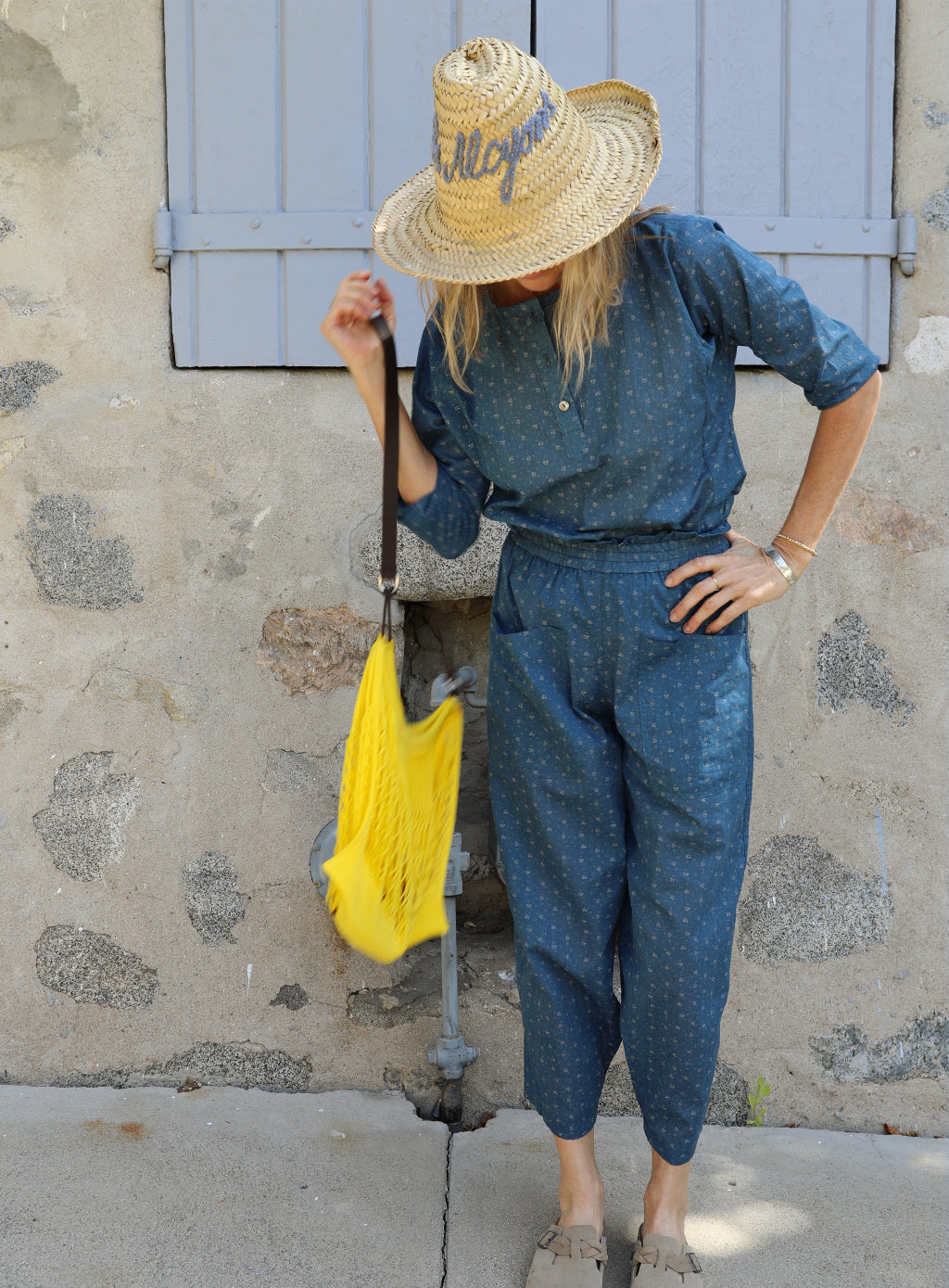 Basque Top - Indigo Calico