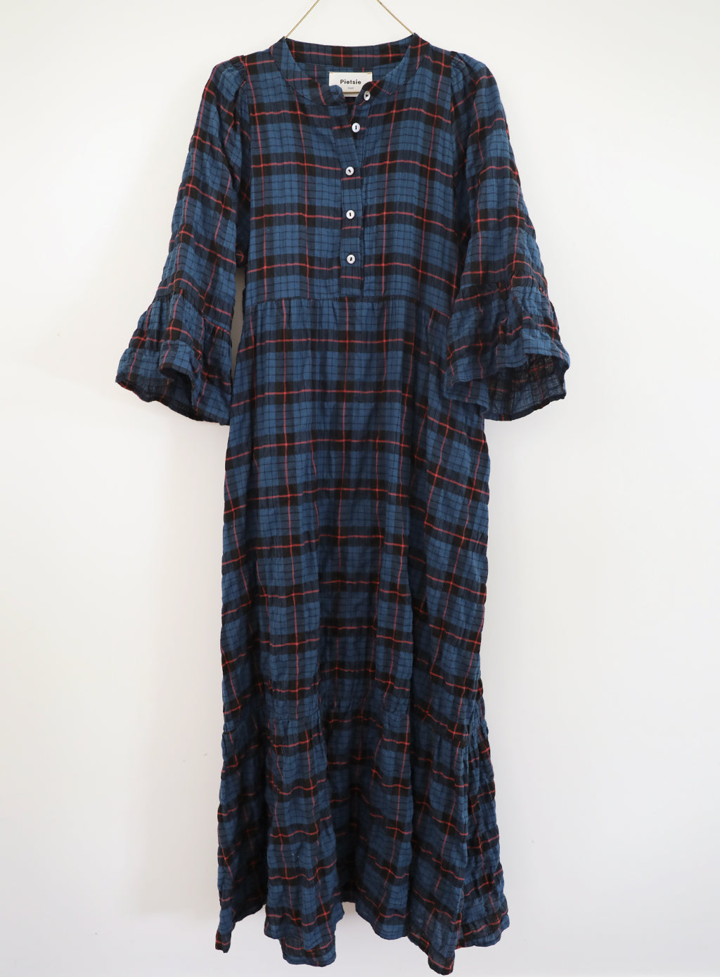 Dove Dress - Indigo Plaid