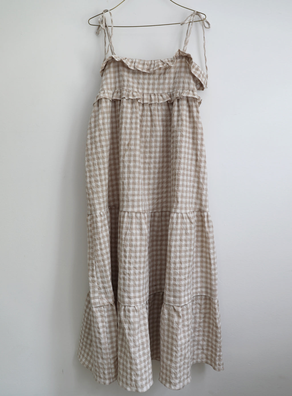 Patmos Dress - Oat Gingham