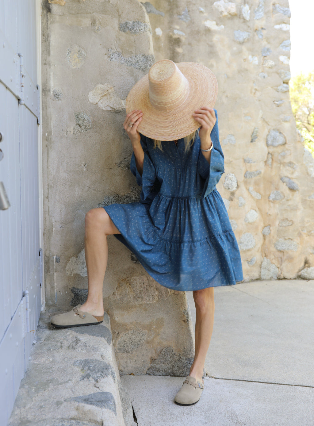 Petra Dress - Indigo Calico