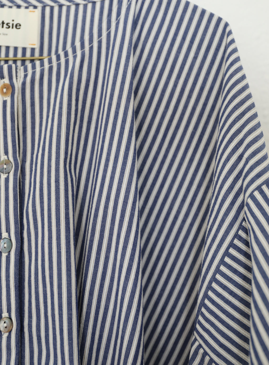 Tunis Caftan - Blue Ticking Stripe