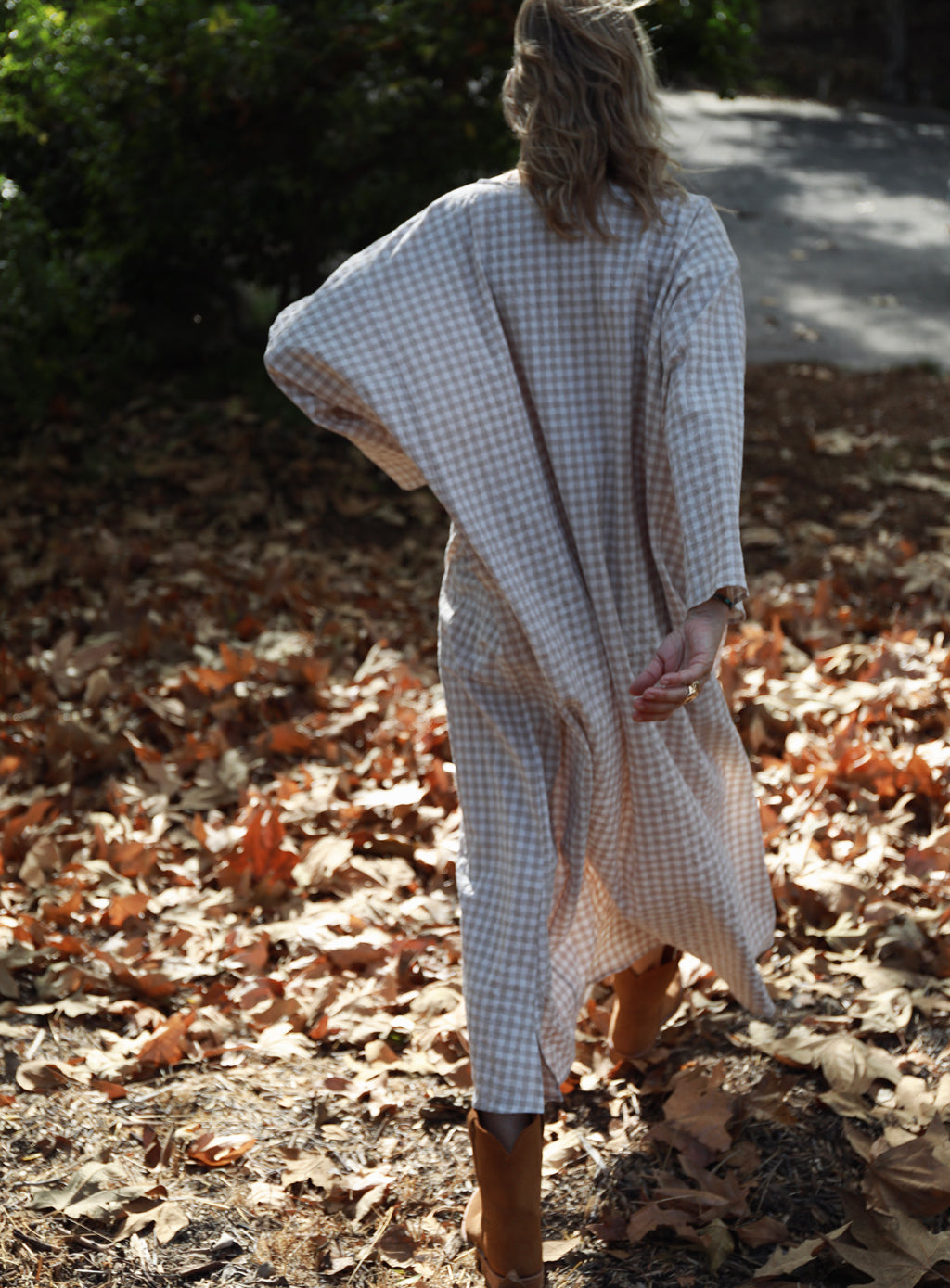 Tunis Caftan - Oat Gingham